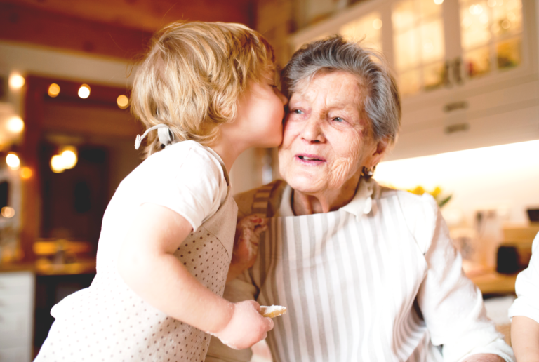 Senior and grandchild